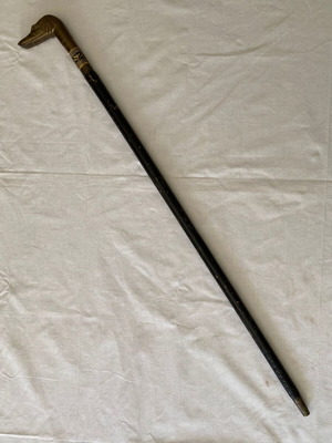 Anubis jackal swordstick cane with decorative metal handle