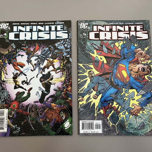Infinite Crisis #1-7 comic books with George Perez covers
