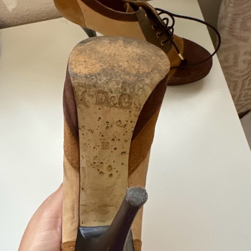 Booties used with 12 cm heel, size 38, beige and brown