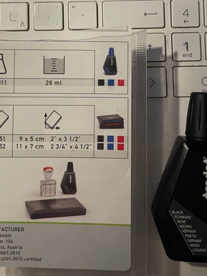 Stamp ink used, approximately 20-22 ml