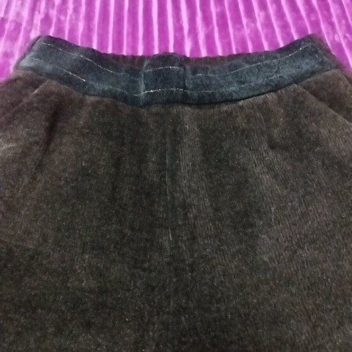 Suede pants with fleece lining new, brown, size M-L