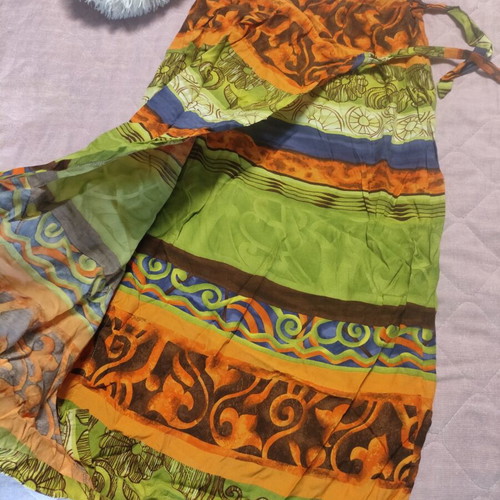 Vintage summer skirt used, multicolor, size M