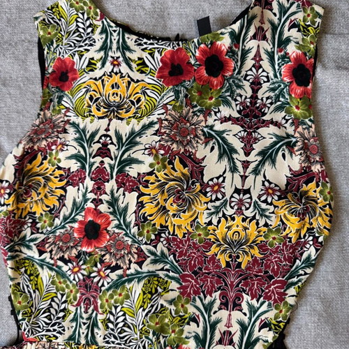 Floral dress new, knee-length with zipper, Topshop, multicolor size S