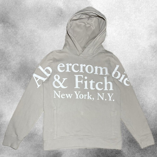 Abercrombie & Fitch Hoodie beige with white logo like new, size M