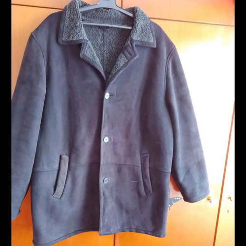 Men's coat XXL like new, gray suede with gray fur lining