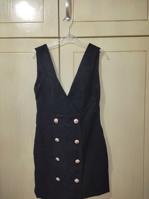 Shein short sleeveless dress new, black and gold, size XS