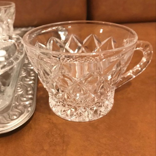 Crystal Fruit Punch Set with 6 Small Cups