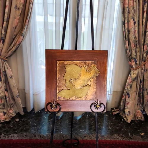 Relief artwork Errea.m 40x40 cm like new, mixed media