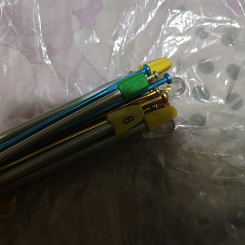 Knitting needles used various sizes up to 6