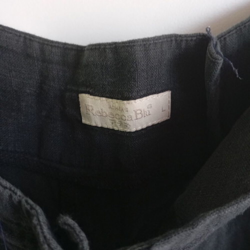 Rebecca Blu black linen cargo pants, size M