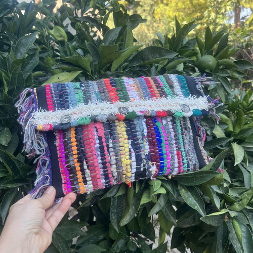 Boho handmade clutch bag colorful