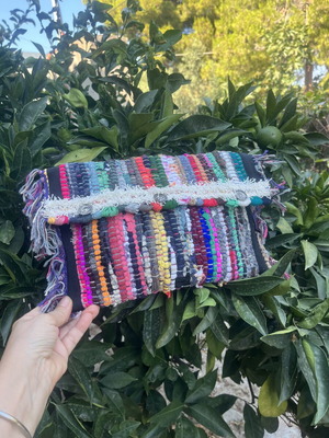 Boho handmade clutch bag colorful
