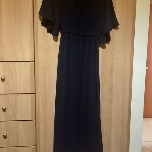 Chiffon dress dark blue S/M like new