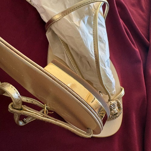 Giuseppe Zanotti Gold Sandals with Strass Size 40 New