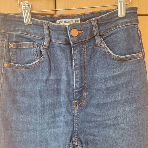 Skinny high-waisted denim jeans Pull & Bear used, size M 38, blue