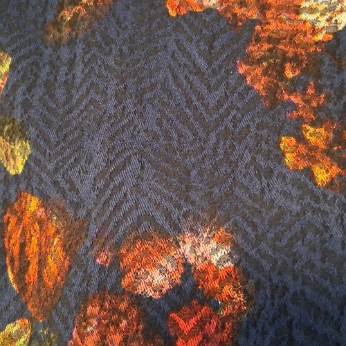 Floral dress mid-length tight with back zipper like new, blue