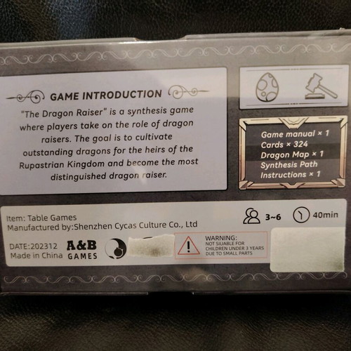 The Dragon Raiser board game new, English edition