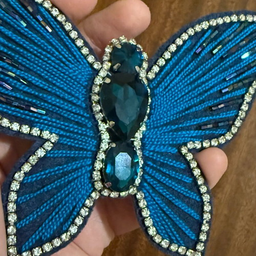 Brooch blue butterfly handmade new