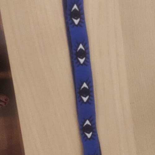 Irene Hussein Keychain Strap with Eyes like new, black and blue