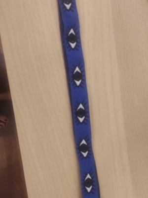 Irene Hussein Keychain Strap with Eyes like new, black and blue