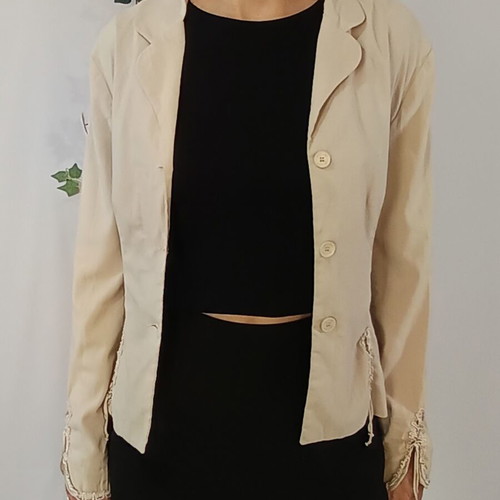 Beige On Line blazer like new with gathered sleeves and sides