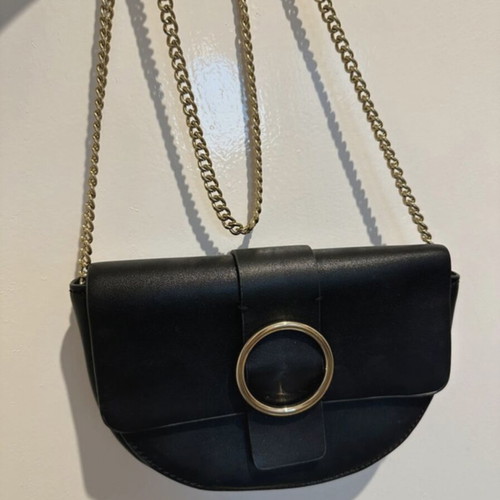 Black crossbody bag Mango like new with gold chain
