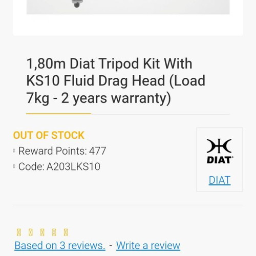 Diat A203L-KS10 professional tripod with hydraulic head like new