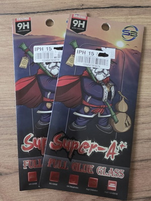 Full tempered glass for iPhone 15 compatible with iPhone 16 like new, pack of 2