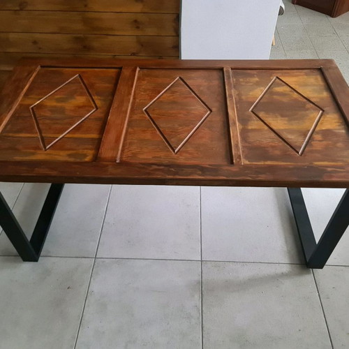 Wooden door table used, Oregon pine