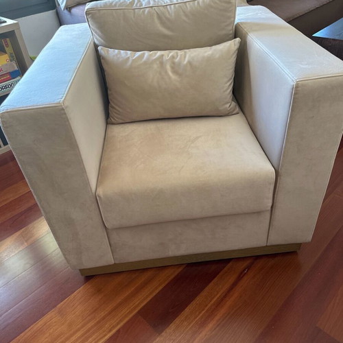 Mexil suede armchair ecru new large size