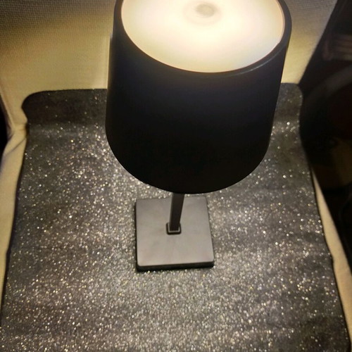 Table lamp black LED used, 30 cm, working