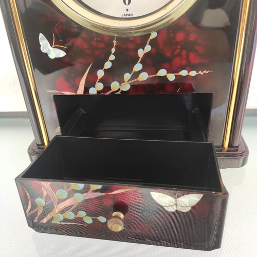 Japanese analog tabletop clock new with drawer