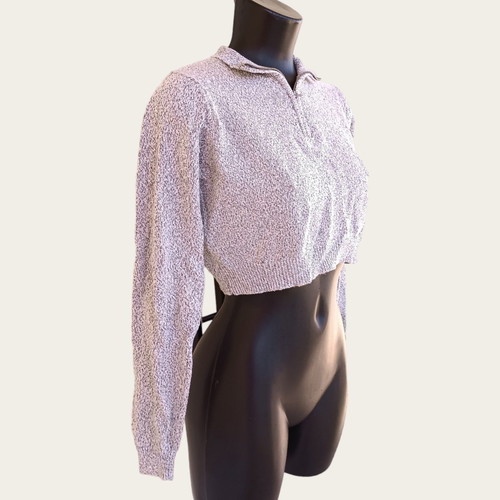 Brandy Melville grey cropped blouse (M)