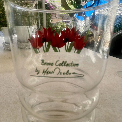 Bravo Collection by Makis Tselios spiral glass with red tulips