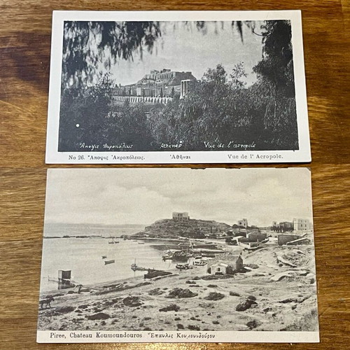 Postcards Acropolis and Koumoundouros Mansion like new