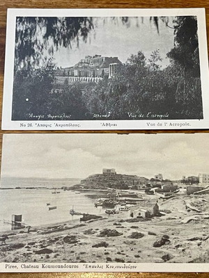Postcards Acropolis and Koumoundouros Mansion like new