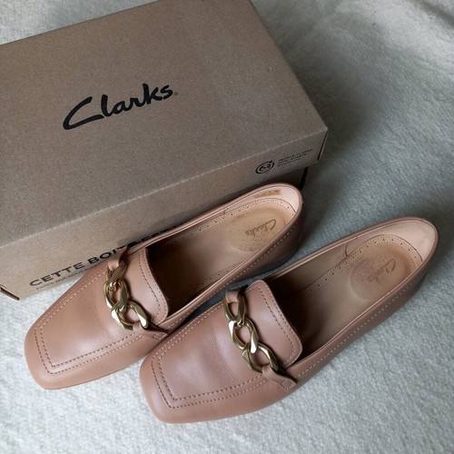 Clarks shoes used, size 38, genuine soft leather, beige