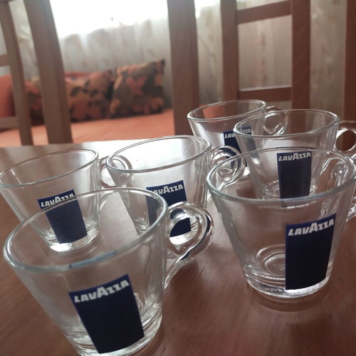 Lavazza Glass Coffee Cups Set of 6 New