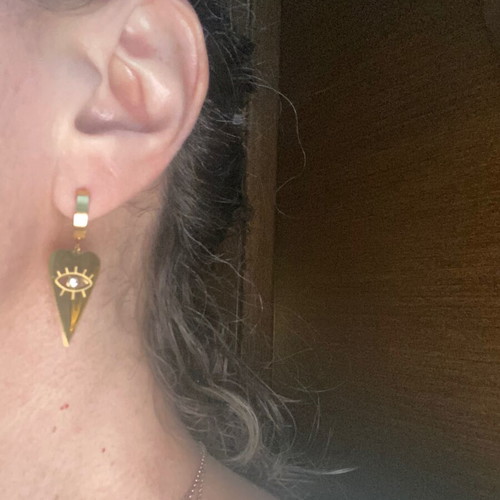 Stainless Steel Earrings like new, glam rock, gold color
