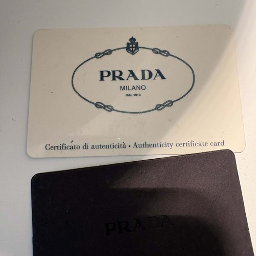 Prada Milano jacquard canvas crossbody bag like new, beige silver