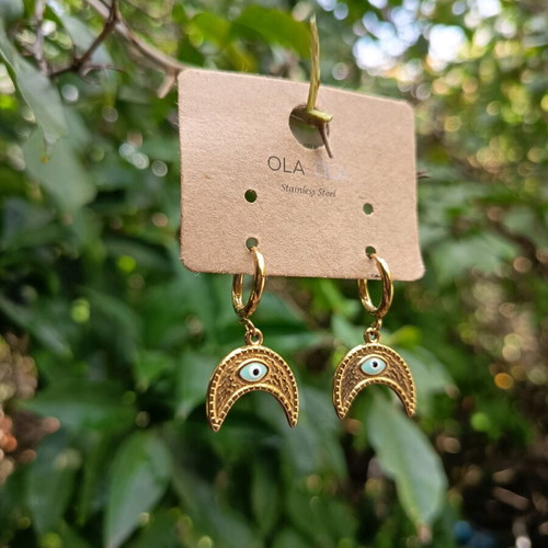 Stainless steel earrings new, gold-colored