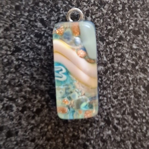 Handmade pendant from fused glass used