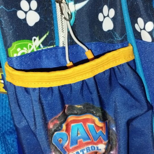 Preschool backpack, blue with Paw Power design