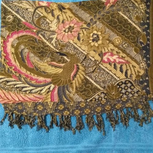Tagalos large pareo with unique earthy pattern and fringes