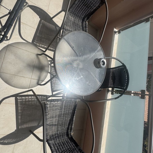 Balcony tables used, small and large with 6 chairs