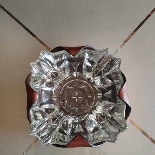Ashtray from Italy new with kangaroo leather case