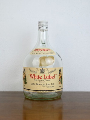 Dewar's White Label Vintage Bottle used, collectible