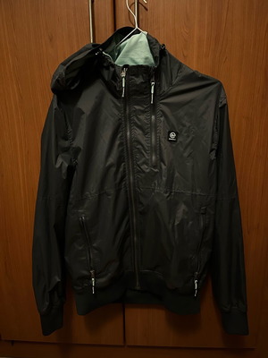 Basehit men's jacket with hood like new, black and gray