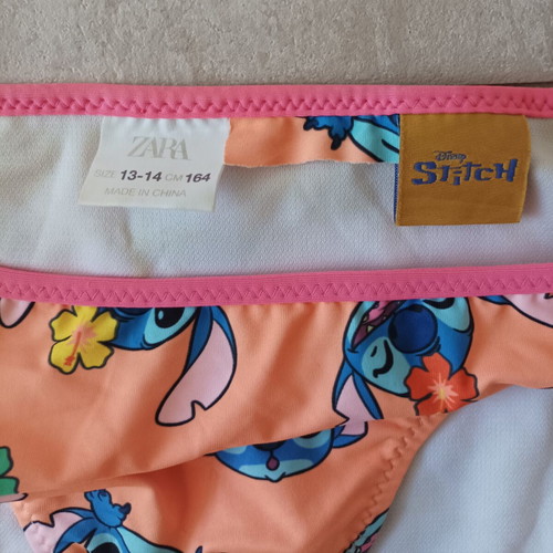 Zara girls' swimsuit Stitch like new, size 13-14 years, multicolor