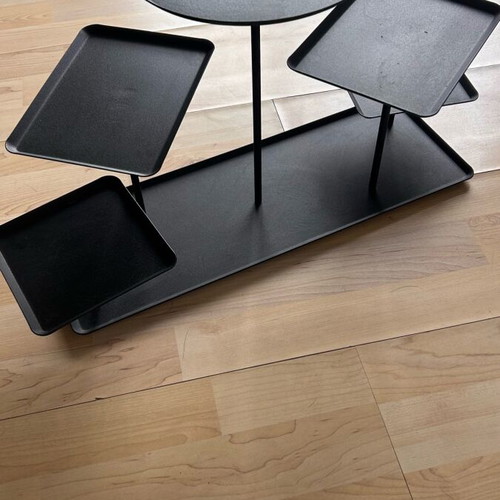 Metal multi-tier display stand matte black like new